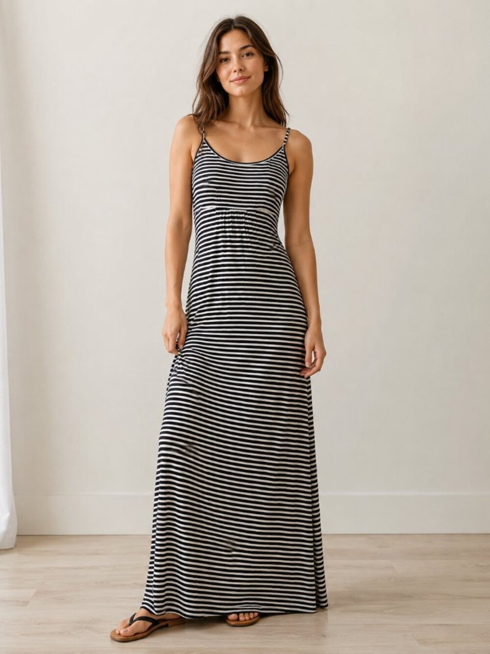 Calvin Klein - Vintage Striped Maxi Dress | Size 2 | Soft Stretch Knit
